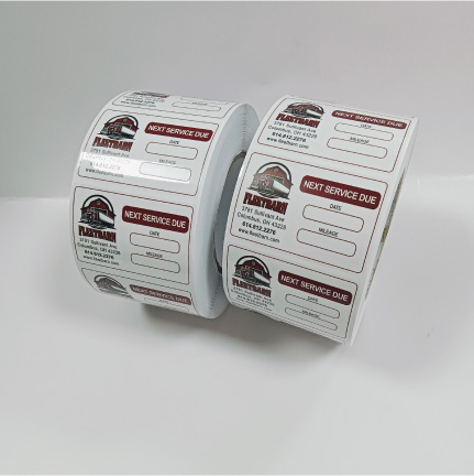 High Quality Custom Car Window Oil Change Stickers Services Labels with Transparent  Customized Logo